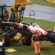 El Haas de Mick Schumacher es retirado de la pista de Suzuka tras su accidente en el FP1