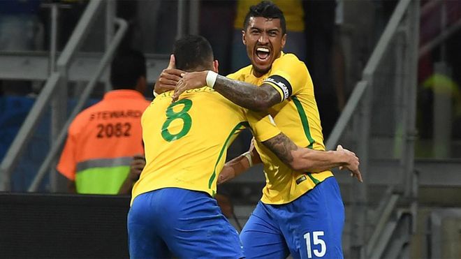 Paulinho, en una imagen con la selección brasileña Paulinho, en una imagen con la selección brasileña