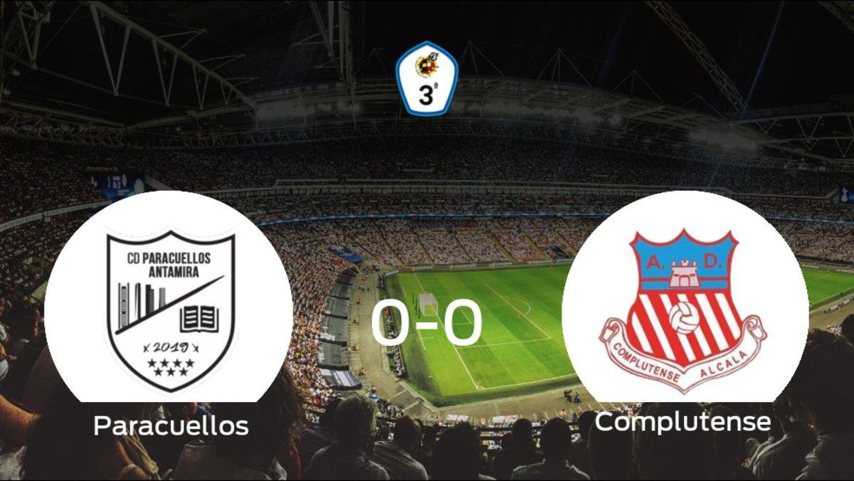 El Paracuellos Antamira y el Complutense Alcalá concluyen su enfrentamiento en el Estadio Luis Aragonés sin goles (0-0)