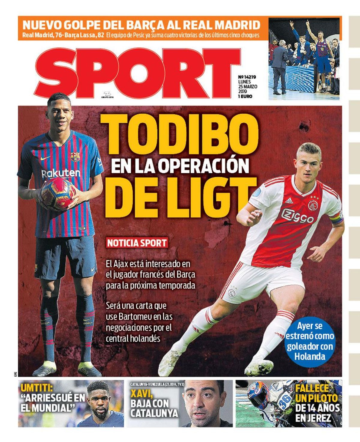 Esta es la portada de SPORT Esta es la portada de SPORT