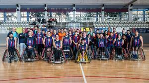 La plantilla del UNES Barça (baloncesto en silla de ruedas)