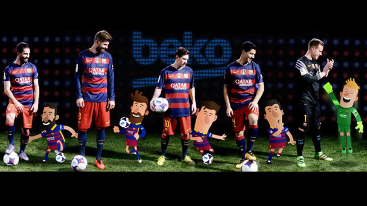 Los jugadores del Barça, estrellas de dibujos animados de Beko