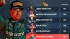 Alonso se une al selecto club de los pilotos con 100 podios o más en F1