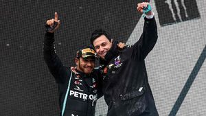 Wolff y Hamilton tras conquistar el mundial en 2020 Wolff y Hamilton tras conquistar el mundial en 2020