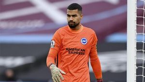 Robert Sánchez, durante un partido del Brighton. Robert Sánchez, durante un partido del Brighton.