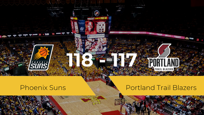 Phoenix Suns se lleva la victoria frente a Portland Trail Blazers por 118-117 Phoenix Suns se lleva la victoria frente a Portland Trail Blazers por 118-117