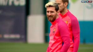 Messi vuelve al trabajo con todo el equipo