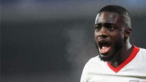 Upamecano durante un partido con el RB Leipzig Upamecano durante un partido con el RB Leipzig