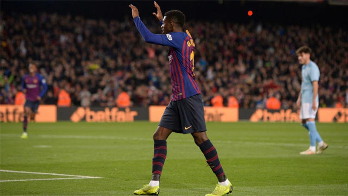 El Camp Nou perdona a Dembélé: ovación al francés al ser cambiado