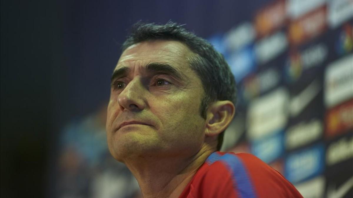 Ernesto Valverde, en la rueda de prensa previa al partido ante el Atlético