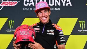 Aleix Espargaró, protagonista en el Circuit de Barcelona y con casco dedicado a su hija Mía