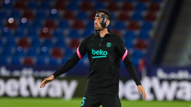 Busquets jugará con máscara Busquets jugará con máscara