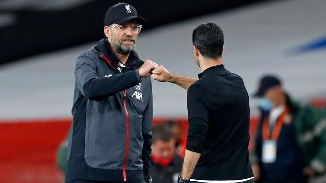 Klopp y Arteta se vieron las caras en Premier Klopp y Arteta se vieron las caras en Premier
