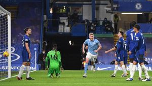 De Bruyne celebra un tanto en Stamford Bridge De Bruyne celebra un tanto en Stamford Bridge