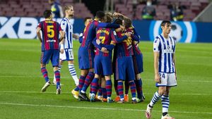El Barça celebra un gol en el Camp Nou ante la Real El Barça celebra un gol en el Camp Nou ante la Real