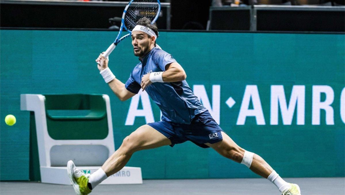 Fabio Fognini disputando un punto en el ATP de Rotterdam Fabio Fognini disputando un punto en el ATP de Rotterdam