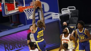 Kelly Oubre Jr., haciendo un mate durante el partido ante los Knicks Kelly Oubre Jr., haciendo un mate durante el partido ante los Knicks
