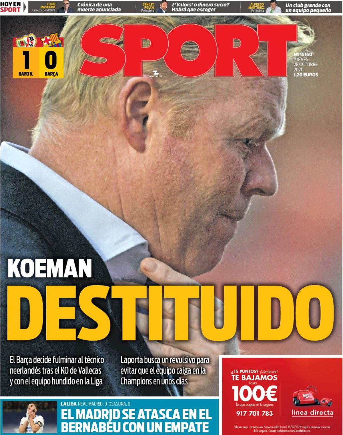 Esta es la portada de SPORT Esta es la portada de SPORT