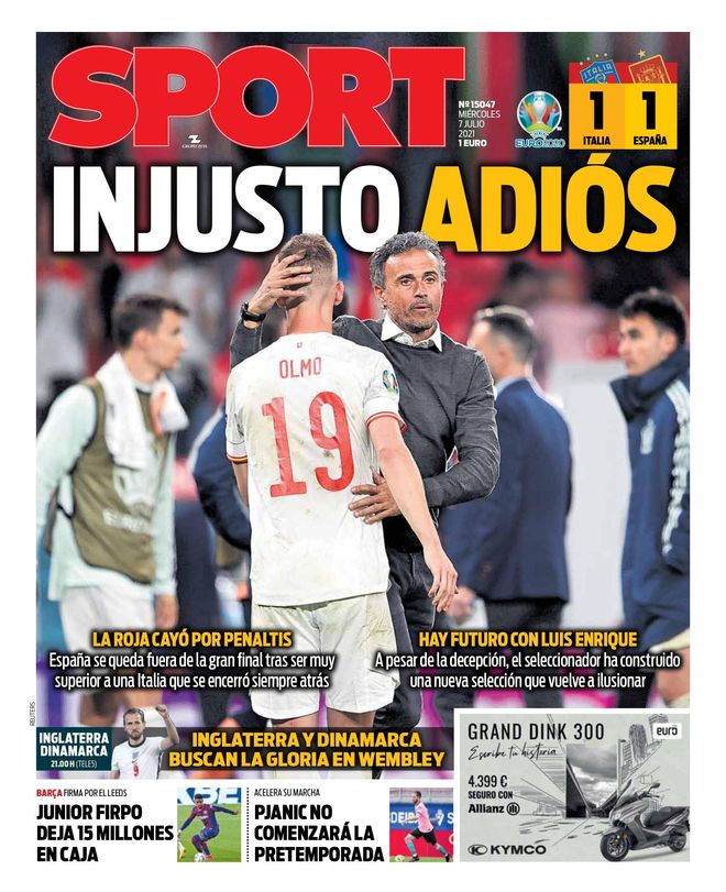 Esta es la portada de SPORT Esta es la portada de SPORT