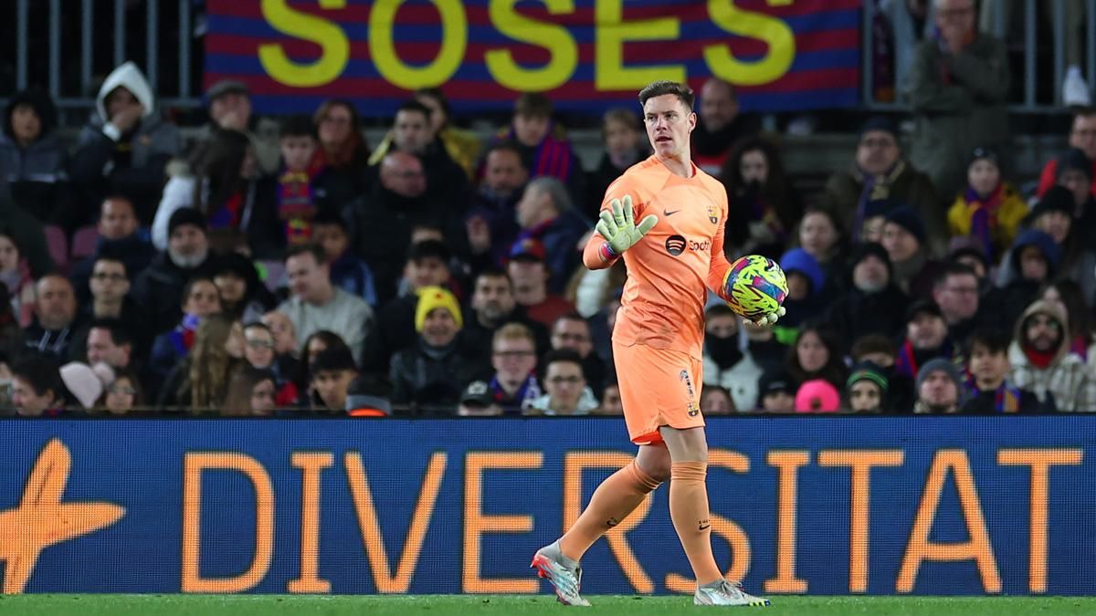Ter Stegen, en una imagen del Barça - Getafe de este domingo en el Camp Nou Ter Stegen, en una imagen del Barça - Getafe de este domingo en el Camp Nou