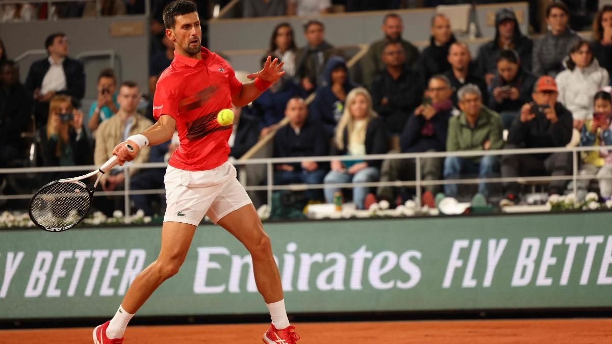 Djokovic, durante su partido contra Nishioka Djokovic, durante su partido contra Nishioka