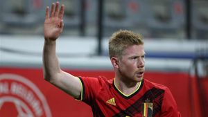 De Bruyne en una acción ante Inglaterra. De Bruyne en una acción ante Inglaterra.