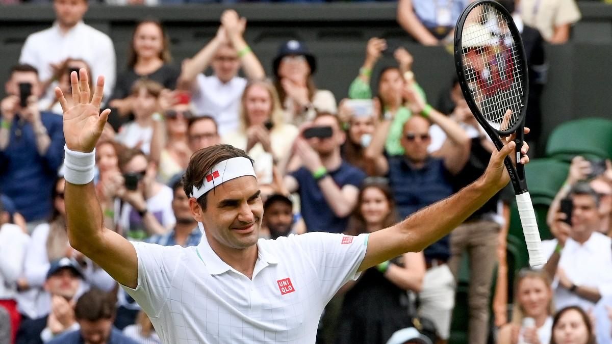 Federer celebra su pase de ronda ante Cameron Norrie Federer celebra su pase de ronda ante Cameron Norrie