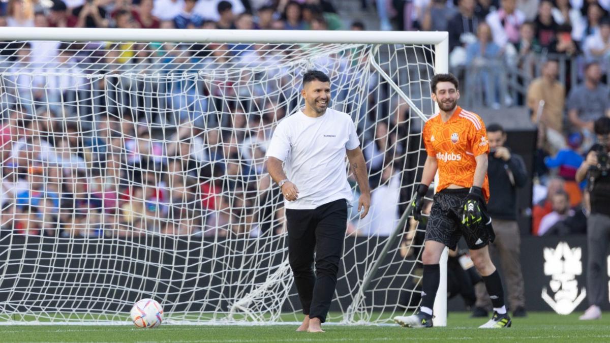 El Kun Agüero marcó de penalti en la previa de la Final Four de la Kings League