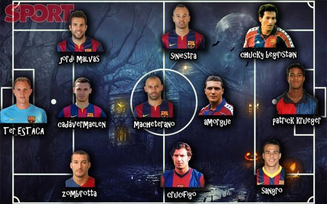 El posible once histórico de Halloween del FC Barcelona El posible once histórico de Halloween del FC Barcelona