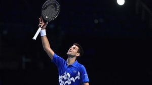 Djokovic celebra un punto ante Zverev Djokovic celebra un punto ante Zverev