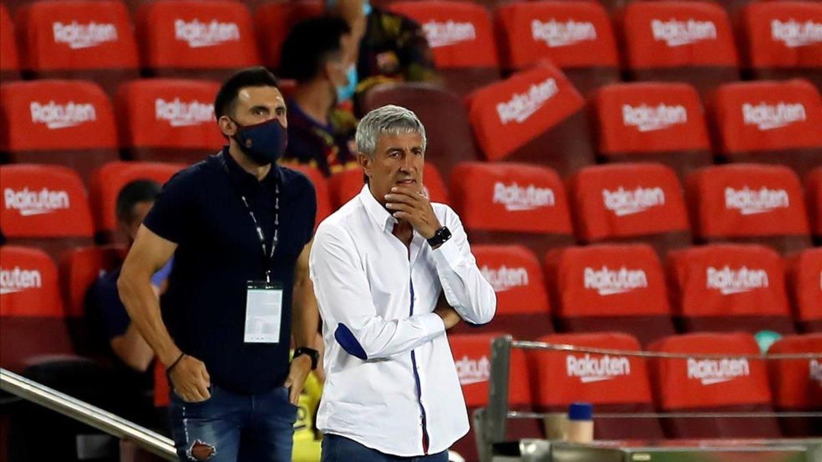 Setién, en el partido ante Osasuna Setién, en el partido ante Osasuna