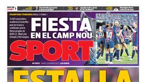 Esta es la portada de SPORT