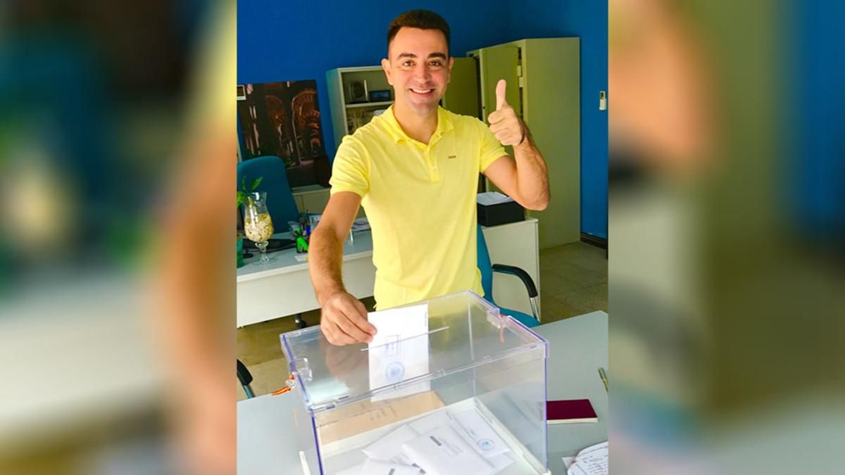 Xavi, en el momento de la votación Xavi, en el momento de la votación