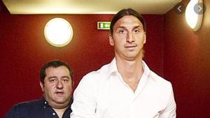 Mino Raiola junto a Zlatan Ibrahimovic