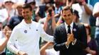 Federer y Djokovic, en la pista central de Wimbledon