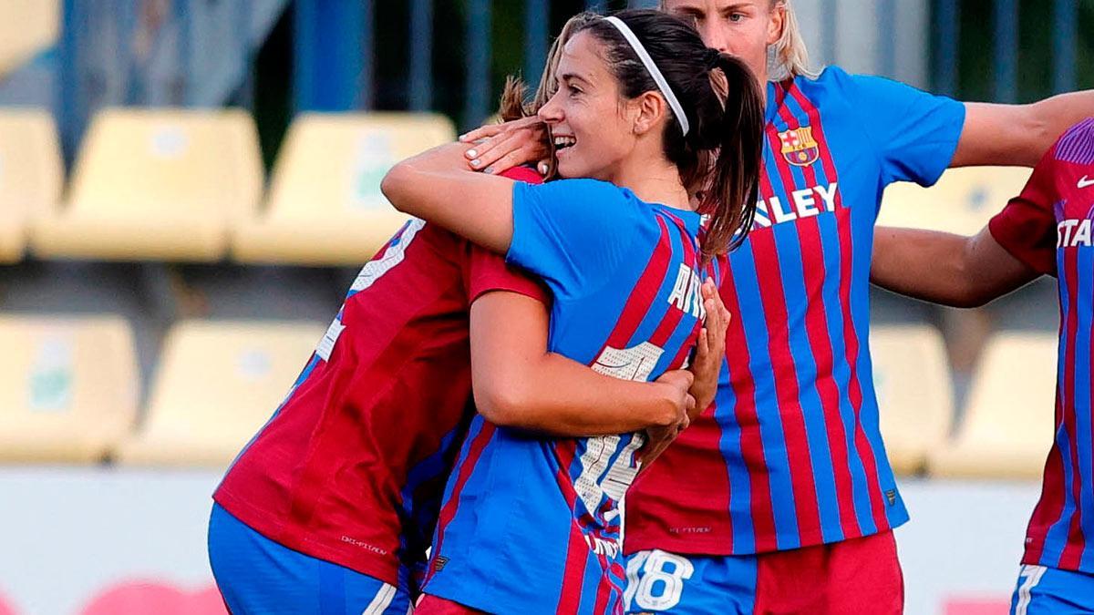 Aitana anota el primer gol del Barça