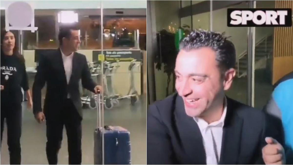 Xavi, muy contento por Luis Enrique tras aterrizar de Londres