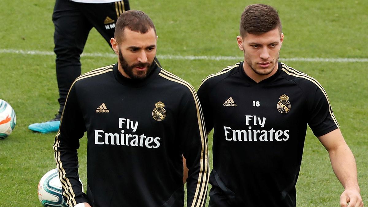 Benzema y Jovic, delanteros del Real Madrid
