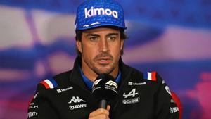 Alonso, este jueves en rueda de prensa en el circuito de Silverstone