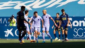 Abde Ezzalzouli celebra un magnífico gol que expuso todas sus cualidades
