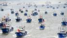 Flota de pesqueros chinos en las costas sudamericanas
