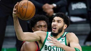 Jayson Tatum, durante un partido de los Celtics. Jayson Tatum, durante un partido de los Celtics.