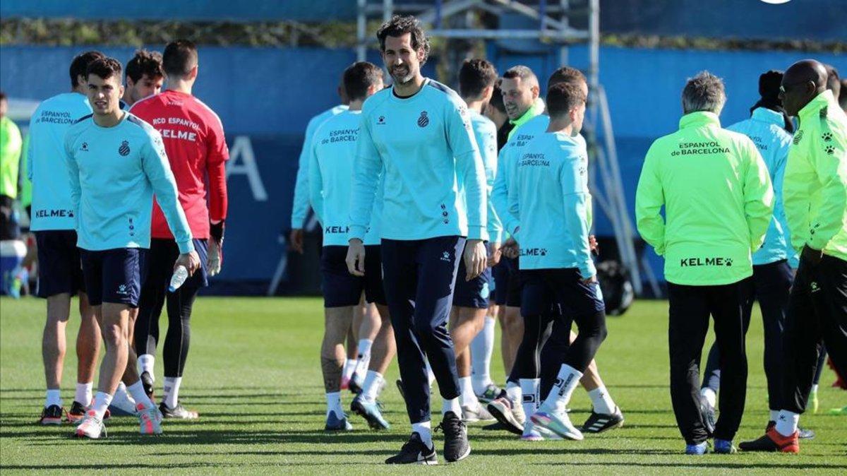 Entrenamiento del RCD Espanyol en sus instalaciones