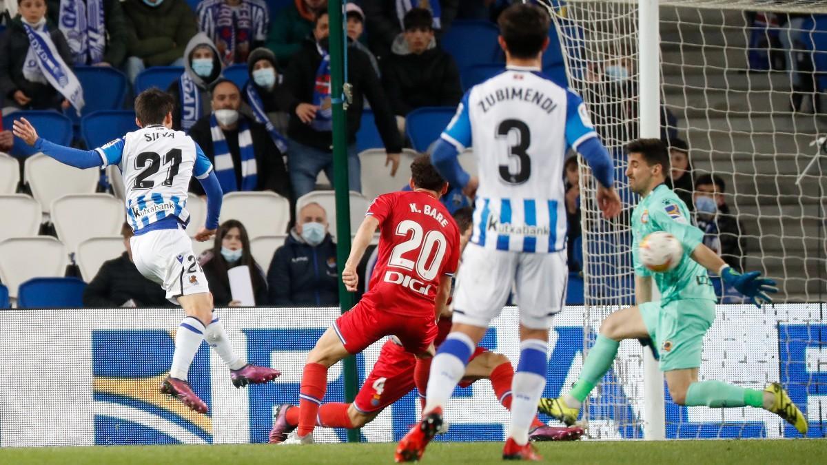 Oier, en un encuentro contra la Real Oier, en un encuentro contra la Real