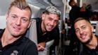 Kroos, Valverde y Hazard, sonrientes durante el vuelo