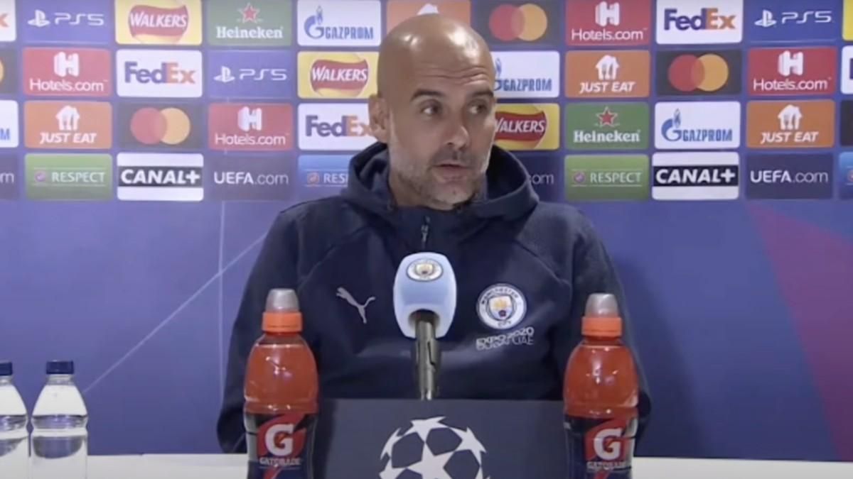 Pep Guardiola, en rueda de prensa antes de enfrentarse al PSG Pep Guardiola, en rueda de prensa antes de enfrentarse al PSG