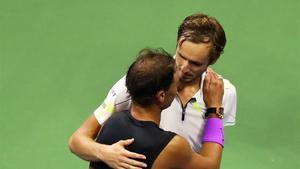 Medvédev y Nadal en la final del Open USA de 2019