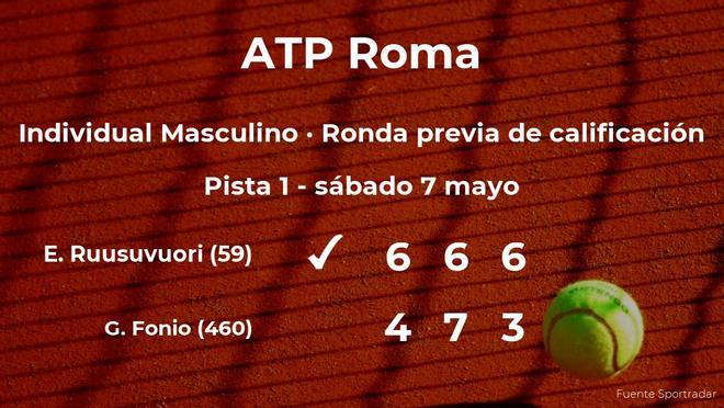 Emil Ruusuvuori pasa de ronda del torneo ATP 1000 de Roma