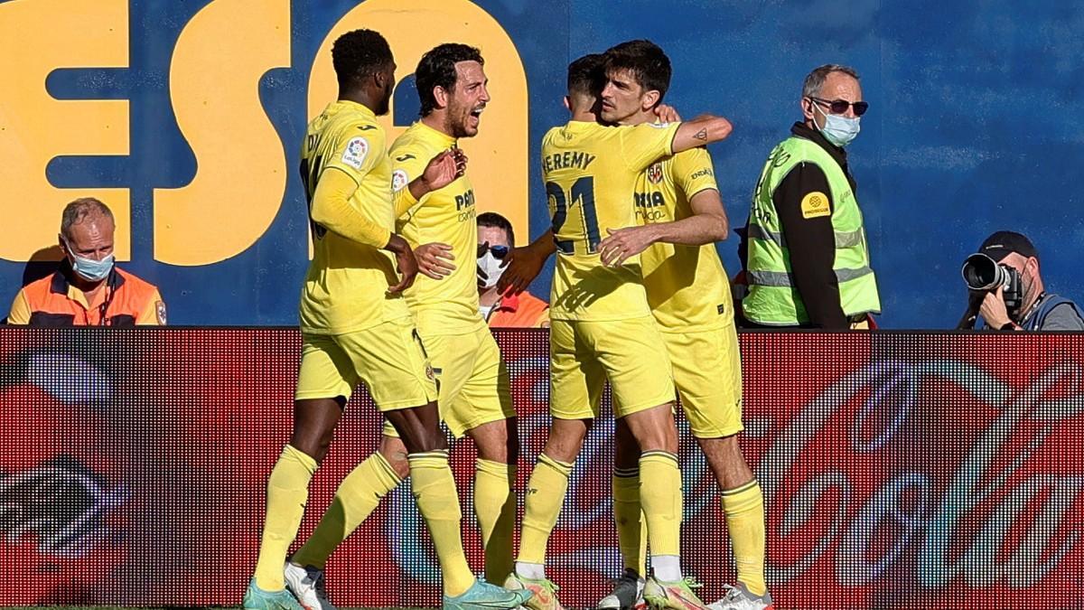 El Villarreal celebra un gol ante el Rayo