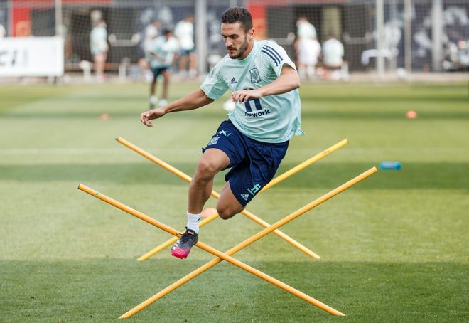 Koke, en un entrenamiento individual de la selección Koke, en un entrenamiento individual de la selección
